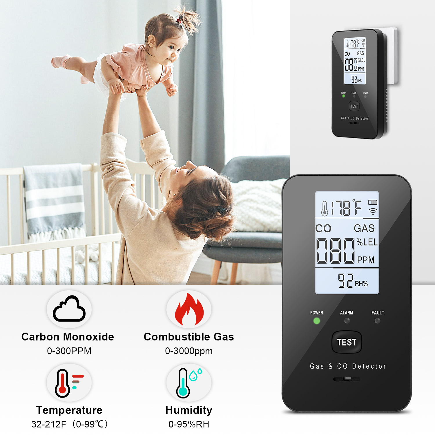 Combination Natural Gas Detect - Smoke Leak Detector ulasan dan harga