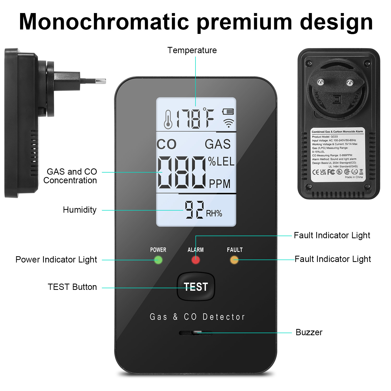 Combination Natural Gas Detect - Smoke Leak Detector ulasan dan harga